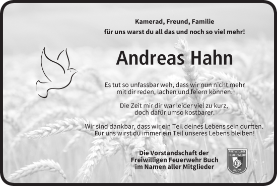Anzeige von Andreas Hahn von MGO