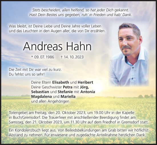 Anzeige von Andreas Hahn von MGO