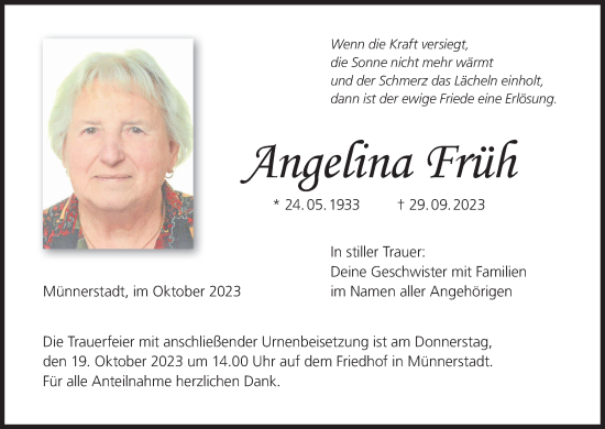 Anzeige von Angelina Früh von MGO