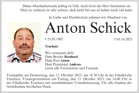 Anzeige von Anton Schick von MGO