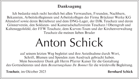 Anzeige von Anton Schick von MGO