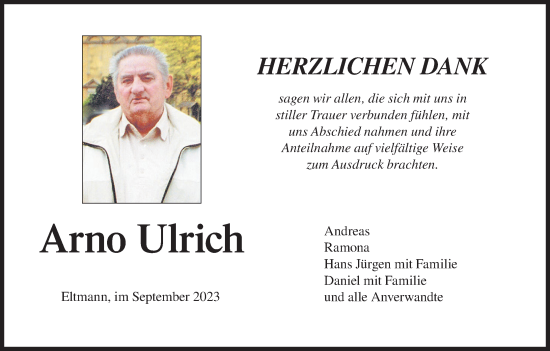 Anzeige von Arno Ulrich von MGO