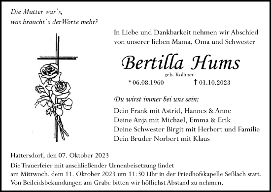 Anzeige von Bertilla Hums von MGO