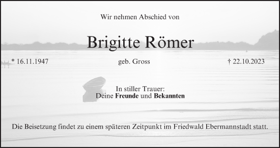 Anzeige von Brigitte Römer von MGO