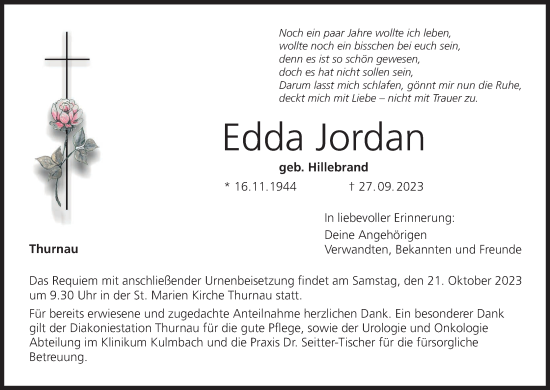 Anzeige von Edda Jordan von MGO