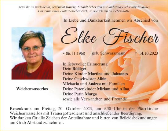 Anzeige von Elke Fischer von MGO