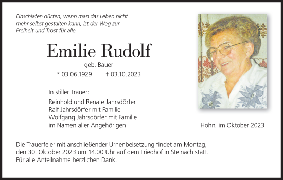 Anzeige von Emilie Rudolf von MGO