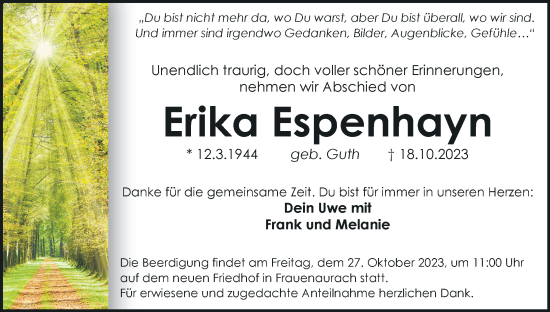 Anzeige von Erika Espenhayn von MGO