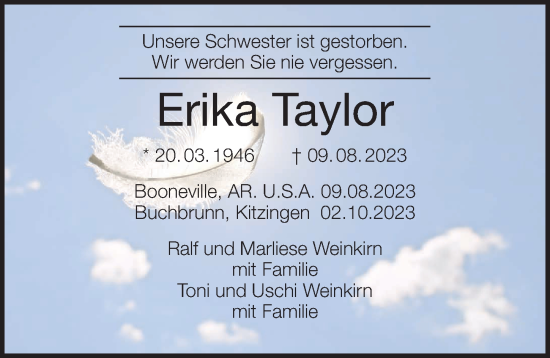 Anzeige von Erika Taylor von MGO
