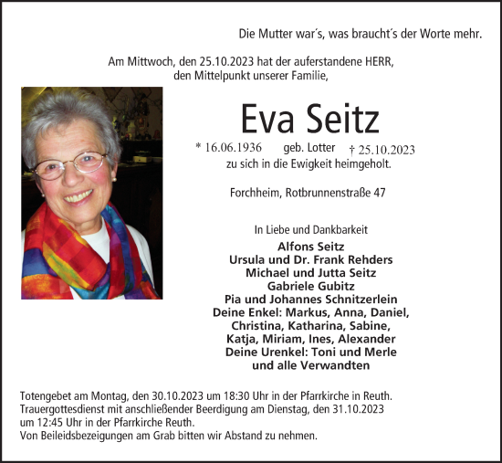 Anzeige von Eva Seitz von MGO