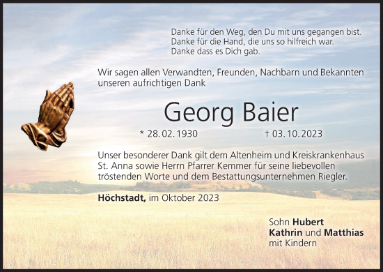 Anzeige von Georg Baier von MGO