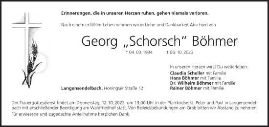 Anzeige von Georg Böhmer von MGO