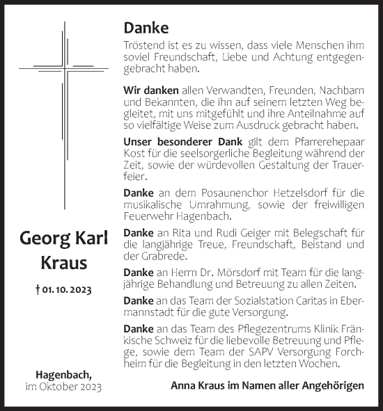 Anzeige von Georg Karl Kraus von MGO