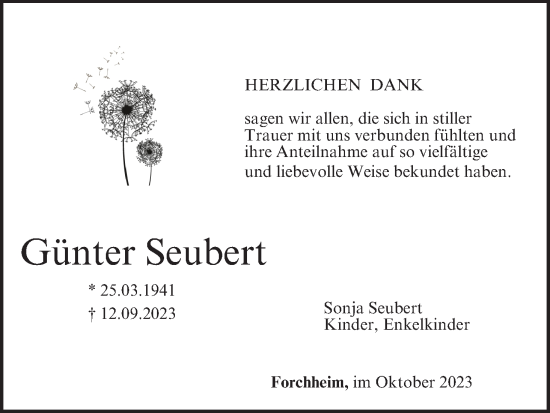 Anzeige von Günter Seubert von MGO