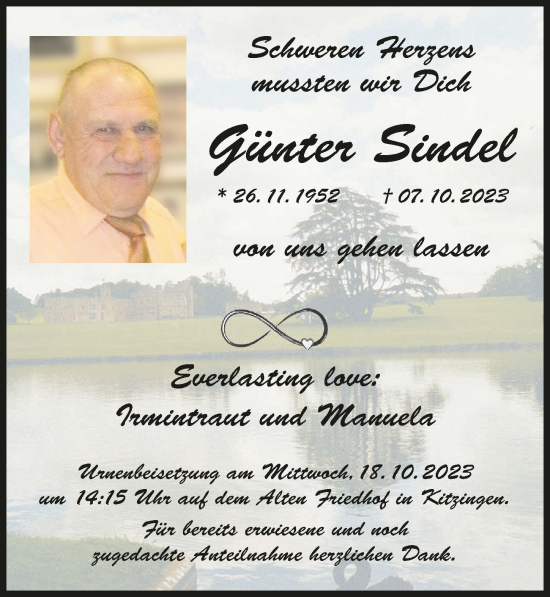 Anzeige von Günter Sindel von MGO