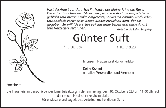 Anzeige von Günter Suft von MGO