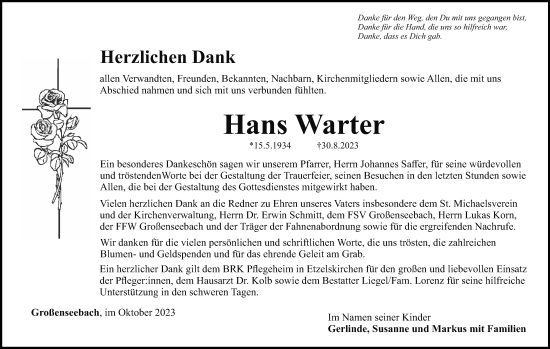 Anzeige von Hans Warter von MGO