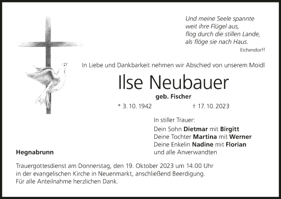 Anzeige von Ilse Neubauer von MGO