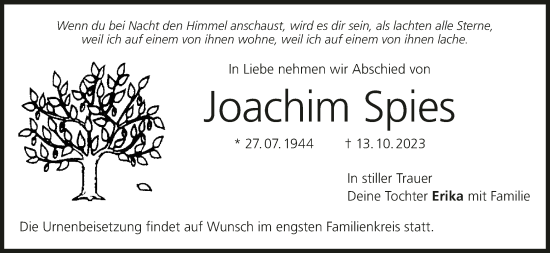 Anzeige von Joachim Spies von MGO