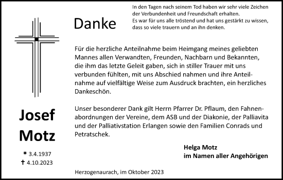 Anzeige von Josef Motz von MGO