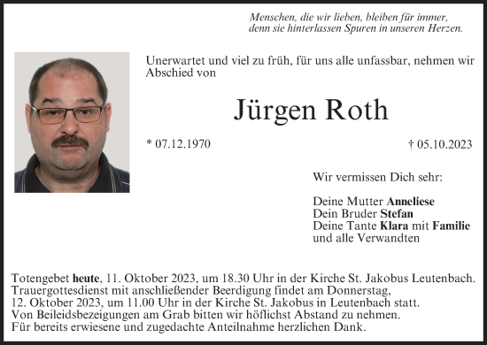 Anzeige von Jürgen Roth von MGO