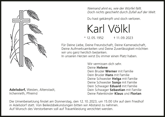 Anzeige von Karl Völkl von MGO