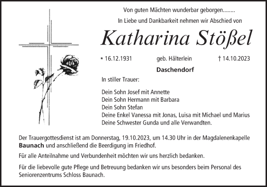 Anzeige von Katharina Stößel von MGO