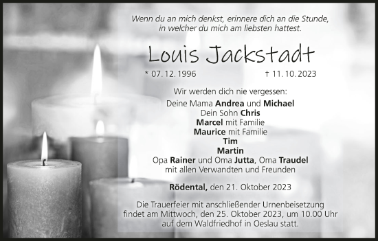 Anzeige von Louis Jackstadt von MGO