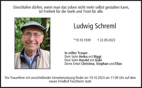 Anzeige von Ludwig Schreml von MGO