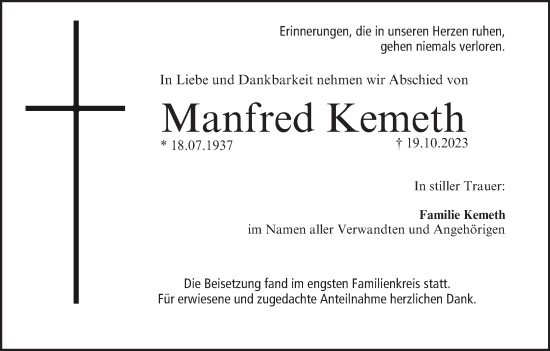 Anzeige von Manfred Kemeth von MGO