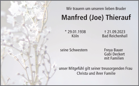 Anzeige von Manfred  Thierauf von MGO