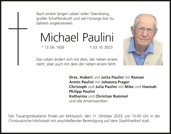 Anzeige von Michael Paulini von MGO