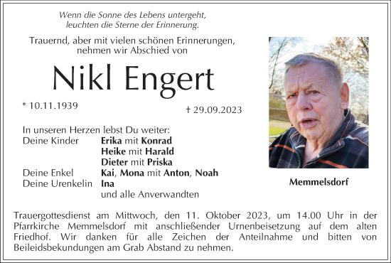 Anzeige von Nikl Engert von MGO