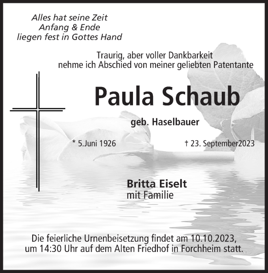 Anzeige von Paula Schaub von MGO