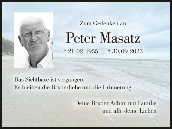 Anzeige von Peter Masatz von MGO