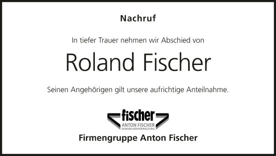 Anzeige von Roland Fischer von MGO
