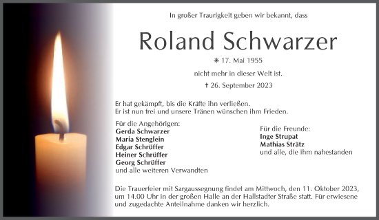 Anzeige von Roland Schwarzer von MGO