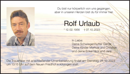 Anzeige von Rolf Urlaub von MGO