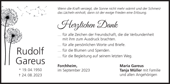 Anzeige von Rudolf Gareus von MGO