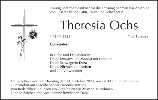Anzeige von Theresia Ochs von MGO