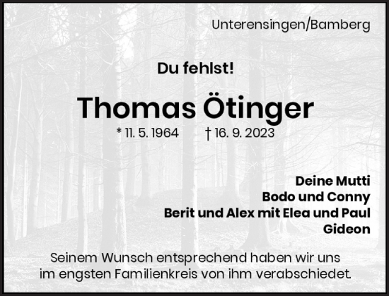 Anzeige von Thomas Ötinger von MGO