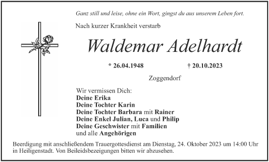 Anzeige von Waldemar Adelhardt von MGO