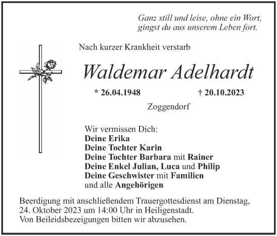 Anzeige von Waldemar Adelhardt von MGO