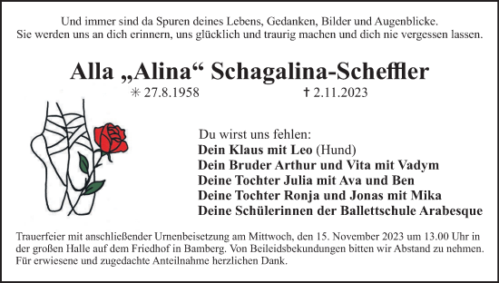 Anzeige von Alla Schagalina-Scheffler von MGO