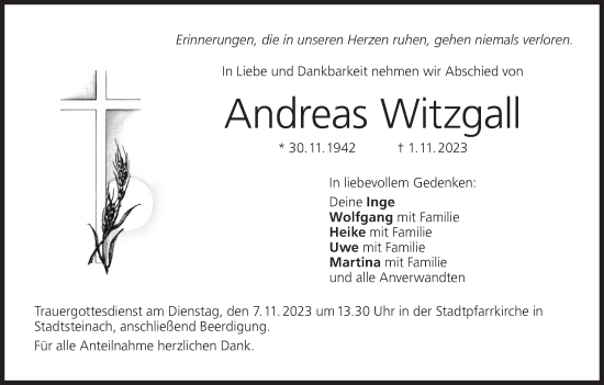 Anzeige von Andreas Witzgalt von MGO