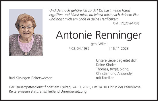 Anzeige von Antonie Renninger von MGO