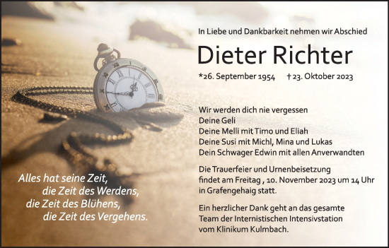 Anzeige von Dieter Richter von MGO