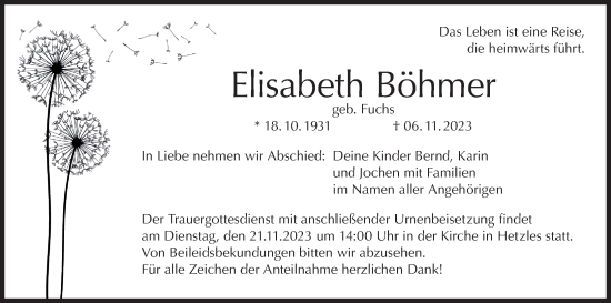 Anzeige von Elisabeth Böhmer von MGO