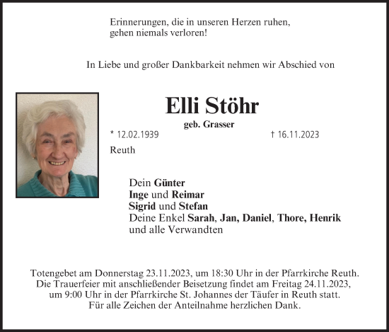 Anzeige von Elli Stöhr von MGO