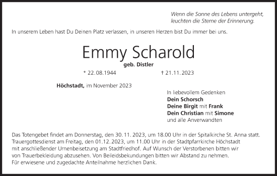 Anzeige von Emmy Scharold von MGO